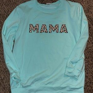 Light Blue 'MAMA' Sweatshirt